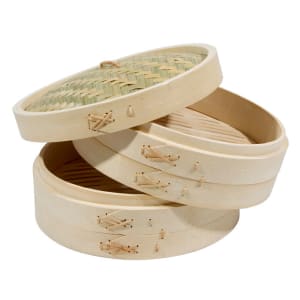 296-34210 10" Bamboo Set w/ (2) Steamers & (1) Cover