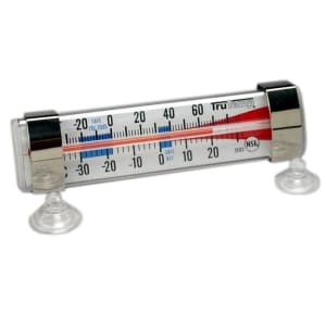 383-3503 Thermometer, Refrigerator/Freezer, Tube Type, Suction Cup Installation