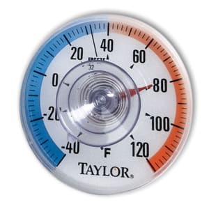 383-5321N Indoor Outdoor Window Thermometer, 3 1/2" Dial,  40 to 120 Degree