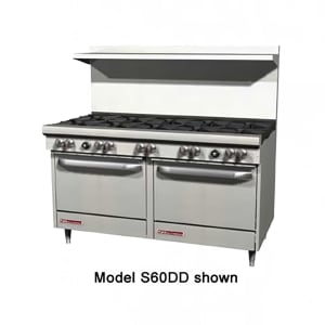348-S60ACNG 60" 10 Burner Gas Range w/ Convection Oven & Storage Base, Natural Gas