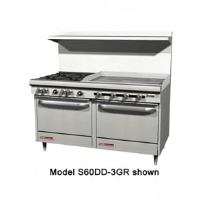 348-S60AD4GLP 60" 2 Burner Gas Range w/ Griddle & (1) Standard & (1) Convection Oven...