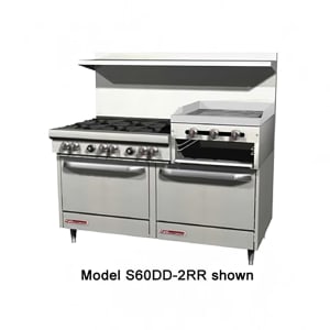 348-4603DD2RRNG 60" 6 Burner Gas Range w/ Griddle/Broiler & (2) Standard Ovens, Natural...