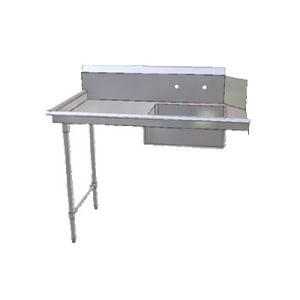 416-JDTS2072L 72" Soiled Dishtable w/ 20 x 20 x 8" Bowl & 16 ga Stainless Legs, L to R