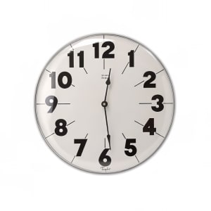 383-161 Patio Clock w/ Silk Screen Graphics, 18 3/4", Brushed Silver