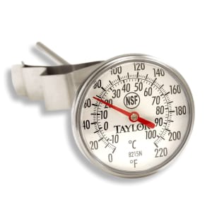 383-8215N 1 3/4" Dial Type Pocket Thermometer w/ 8" Stem, 0 to 220 Degrees F
