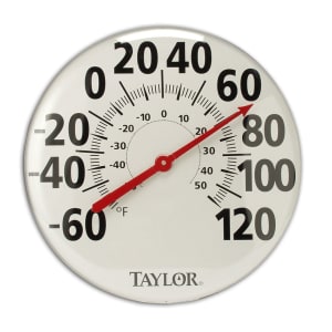 383-681 Extra Large Thermometer w/ Bold Graphics, Brushed Silver Bezel