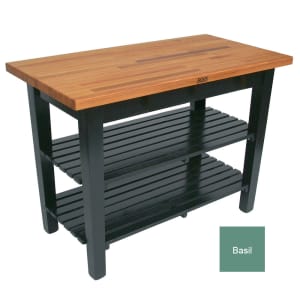 416-OC48252SBS American Heritage Oak C Table, 2 Shelves, 48 x 35" H, Basil