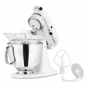449-KSM150PSWH 10 Speed Stand Mixer w/ 5 qt Stainless Bowl & Accessories, White