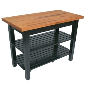 416-OC60252SBK American Heritage Oak C Table, 2 Shelves, 60 x 35" H, Black