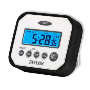 Taylor 166 Patio Clock w/ Silk Screen Graphics, 12 15/16", Brushed Silver