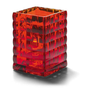 461-1533R Square Optic Block Glass Lamp, 2 5/8"W x 3 3/4"H, Ruby