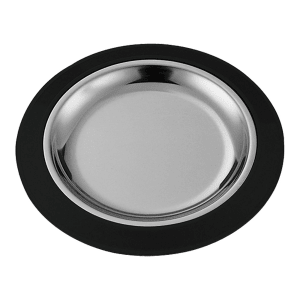482-RT1025BLC 10 1/4" Round Complete Platter Set w/ Stainless Insert, Black