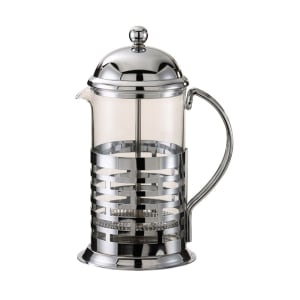 482-T277B 11 4/5 oz French Press - Stainless Steel Frame, Glass Liner