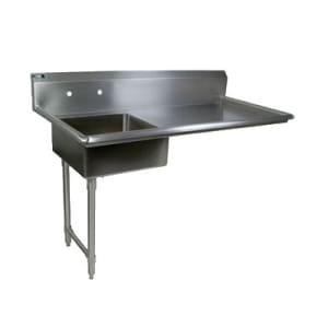 416-JDTS2050UCL 50" Undercounter Soiled Dishtable w/ 16 ga Stainless Legs, L to R