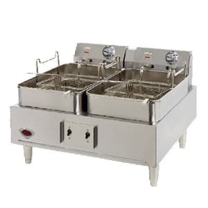 439-F30 Countertop Electric Fryer - (2) 15 lb Vats, 208-240v/1ph/3ph