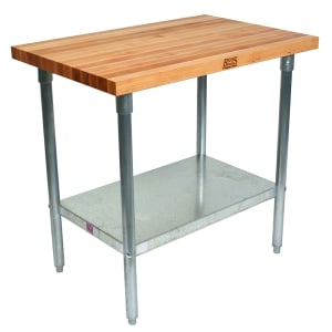 416-HNS19 1 3/4" Maple Top Work Table w/ Open Base, 84"L x 36"D