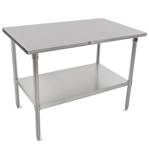416-ST630108SSK 108" 16 ga Work Table w/ Undershelf & 300 Series Stainless Flat Top