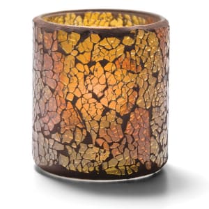 461-6351G Crackle Votive Lamp For HD8, HD12 Or HD15, Gold Frosted Glass