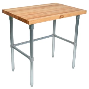 416-HNB07 1 3/4" Maple Top Work Table w/ Open Base, 36"L x 30"D