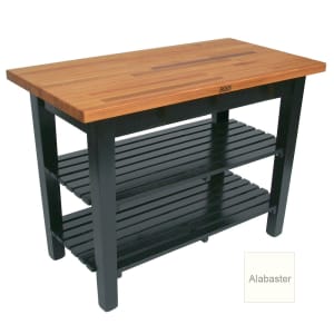 416-OC48252SAL American Heritage Oak C Table, 2 Shelves, 48 x 35" H, Alabaster