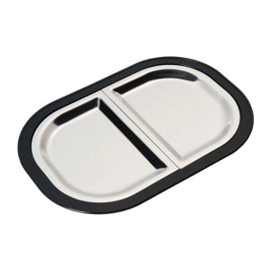 482-LO125BLC Complete Rectangular Platter Set, Divided, Large, Stackable, Black