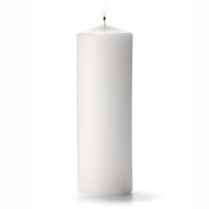 461-P3X9W12 Pillar Candle, 9x3", Wax, White