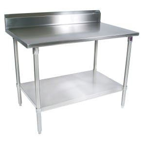 416-ST4R52424SSK 24" 14 ga Work Table w/ Undershelf & 300 Series Stainless Top, 5" Backsplash