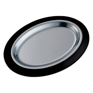 482-RO128BLC Complete Oval Platter Set w/ Stainless Insert, Stackable, Black