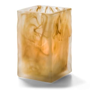 461-5188CML 4 5/8" Glacier™ Votive Lamp for HD10, HD12, & HD15 Fuel Cells - Glass, Caramel Wysp