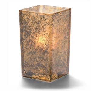 461-6109AG Square Quad Votive Lamp for HD15 & HD8, 2 1/2" x 4 3/8", Glass, Antique Gold