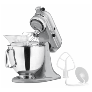 449-KSM150PSMC 10 Speed Stand Mixer w/ 5 qt Stainless Bowl & Accessories, Metallic Chrome Silver