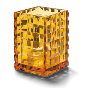 461-1533A Square Optic Block Glass Lamp, 2 58"W x 3 3/4"H, Amber