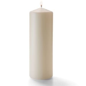461-P3X9I12 Wax Pillar Candle - 3" x 9", Wax, Ivory