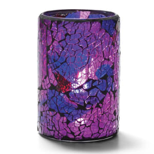 461-43017BP Crackle Lamp w/ Cylinder Style for HD26 & HD12, 3 1/8 x 4 1/2", Glass, Blue/Purple