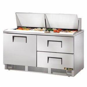 598-TFP6424MD2 64" Sandwich/Salad Prep Table w/ Refrigerated Base, 115v