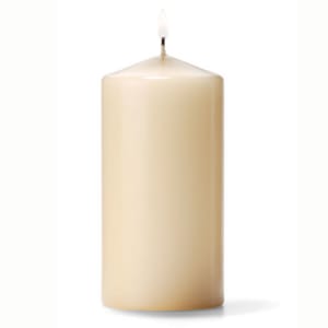 461-P3X6I12 Pillar Candle, 6x3", Wax, Ivory