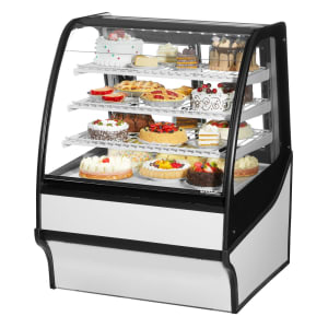 598-TDMR36GEGEWW 36 1/4" Full Service Bakery Case w/ Curved Glass - (4) Levels, 115v