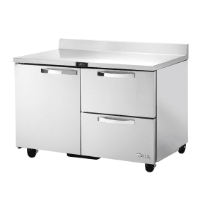 True TWT-48D-2-HC~SPEC3 48&quot; Worktop Refrigerator w/ (2) Sections, (1) Door on Left &amp; (2) Drawers on Right, 115v