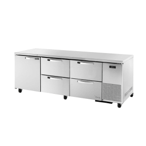 True TUC-93D-4-HC~SPEC3 93&quot; W Undercounter Refrigerator w/ (3) Sections, (1) Door &amp; (4) Drawers, 115v