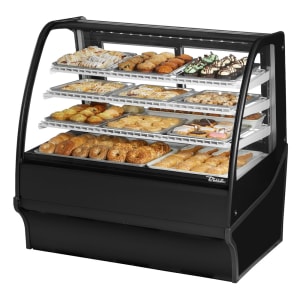 598-TDMDC48GEGEBW 48 1/4" Full Service Dry Bakery Case w/ Curved Glass - (4) Levels, 115v