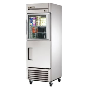 598-TS231G1 27" One Section Reach In Refrigerator, (1) Glass Door, (1) Solid Door, Right Hinge, 115v