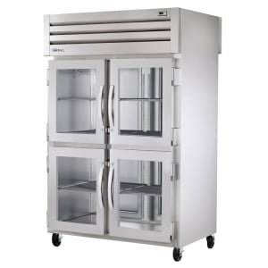 598-STA2RPT4HG2S 52 3/5" Two Section Pass Thru Refrigerator, (4) Glass Doors, (2) Solid Door...