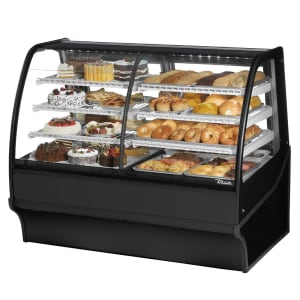 598-TDMDZ59GEGEBW 59 1/4" Full Service Dual Zone Bakery Case w/ Curved Glass - (4) Levels, 115v