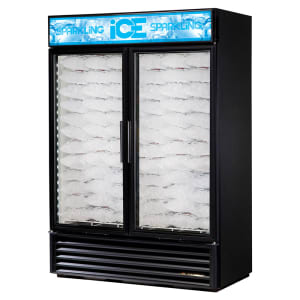 598-GDIM49NTBLK 54" Indoor Ice Merchandiser w/ (117) 8 lb Bag Capacity - Glass Door, Black,...