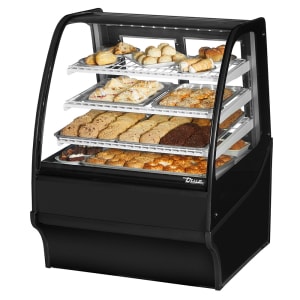 True TDM-DC-36-GE/GE-B-W 36 1/4&quot; Full Service Dry Bakery Case w/ Curved Glass - (4) Levels, 115v