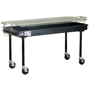 629-M15B 60" Mobile Charcoal Commercial Outdoor Grill w/ Painted Finish