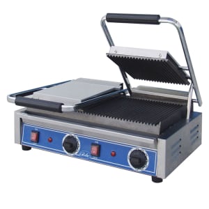 605-GPGDUE10 Double Commercial Panini Press w/ Cast Iron Grooved Plates, 240v/1ph