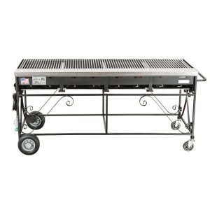 629-A4CCLPSS 65" Mobile Gas Commercial Outdoor Grill w/ Multiple Heat Zones, Liquid Propane 
