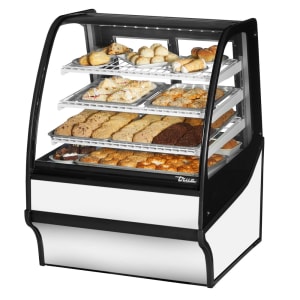598-TDMDC36GEGEWW 36 1/4" Full Service Dry Bakery Case w/ Curved Glass - (4) Levels, 115v