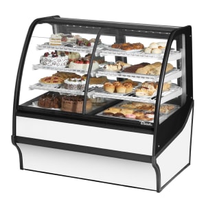 598-TDMDZ48GEGEWW 48 1/4" Full Service Dual Zone Bakery Case w/ Curved Glass - (4) Levels, 115v